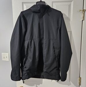 Mens Hollister Black Hooded Rain Jacket - Size XL